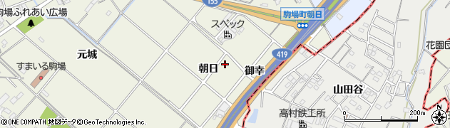 愛知県豊田市駒場町（朝日）周辺の地図