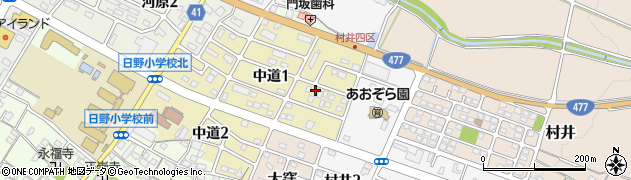 滋賀県蒲生郡日野町中道1丁目92周辺の地図