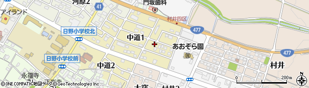 滋賀県蒲生郡日野町中道1丁目91周辺の地図