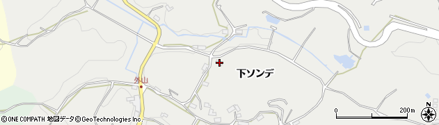 愛知県岡崎市外山町（下ソンデ）周辺の地図