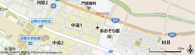 滋賀県蒲生郡日野町中道1丁目87周辺の地図