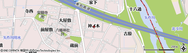 愛知県豊田市配津町神ノ木周辺の地図
