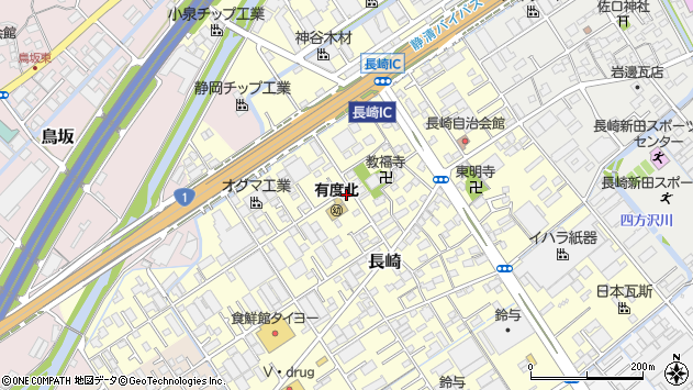 〒424-0065 静岡県静岡市清水区長崎の地図