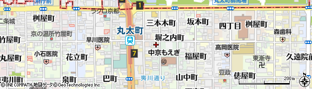 京都府京都市中京区三本木五丁目周辺の地図
