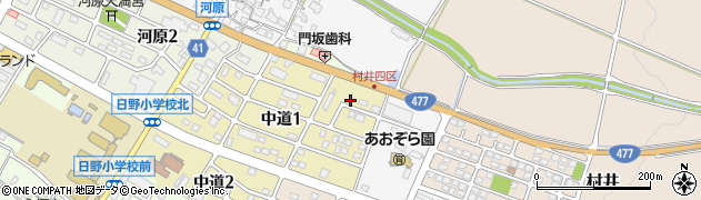 滋賀県蒲生郡日野町中道1丁目78周辺の地図