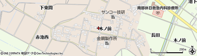 愛知県豊田市若林東町（木ノ前）周辺の地図