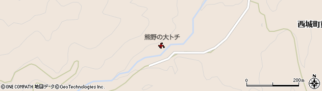 熊野の大トチ周辺の地図