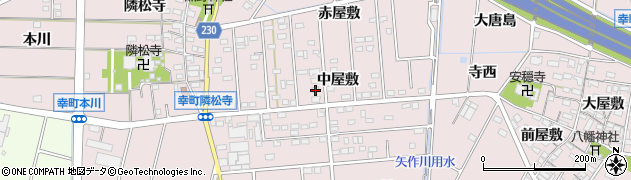 愛知県豊田市配津町中屋敷周辺の地図
