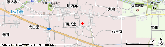 京都府亀岡市稗田野町佐伯西ノ辻周辺の地図