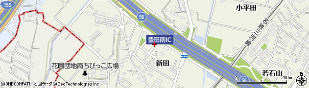 愛知県豊田市花園町新田周辺の地図