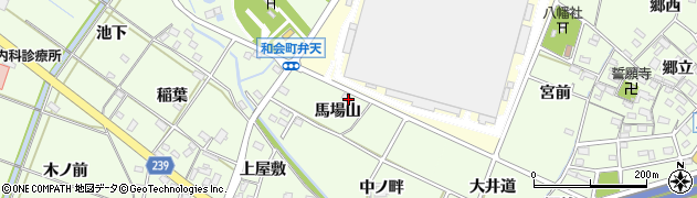 愛知県豊田市和会町馬場山周辺の地図