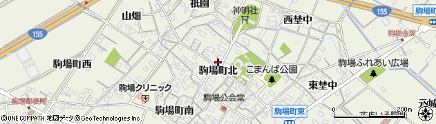 愛知県豊田市駒場町北周辺の地図