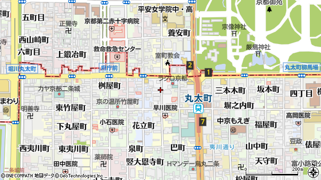 〒604-0001 京都府京都市中京区道場町の地図