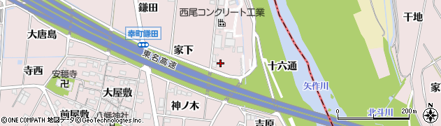 愛知県豊田市配津町家下周辺の地図