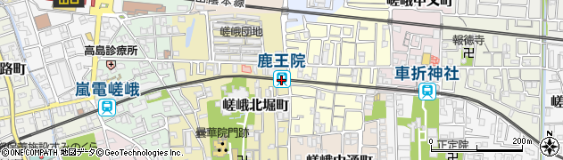 鹿王院駅周辺の地図