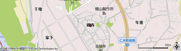 愛知県岡崎市仁木町（郷西）周辺の地図