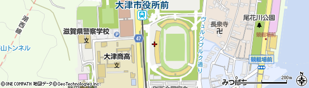 皇子山陸上競技場周辺の地図