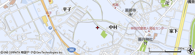 愛知県大府市横根町中村周辺の地図