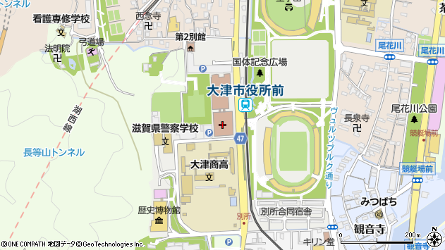 〒520-0000 滋賀県大津市（以下に掲載がない場合）の地図