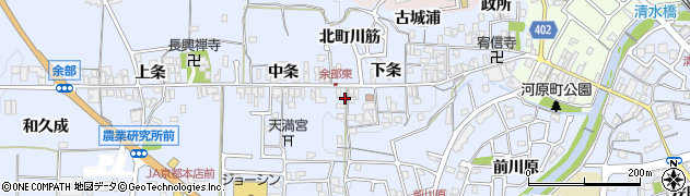 京都府亀岡市余部町中条33周辺の地図