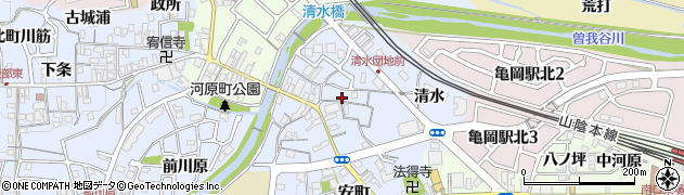 京都府亀岡市余部町（清水）周辺の地図