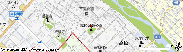 三重県川越町（三重郡）高松周辺の地図