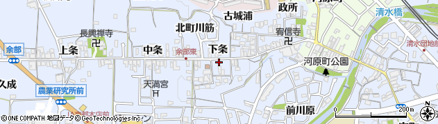 京都府亀岡市余部町（下条）周辺の地図