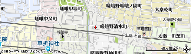 京都府京都市右京区嵯峨野清水町周辺の地図