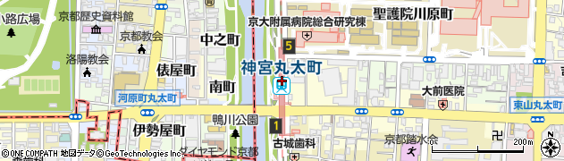 神宮丸太町駅周辺の地図