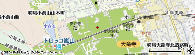 京都府京都市右京区嵯峨野々宮町周辺の地図