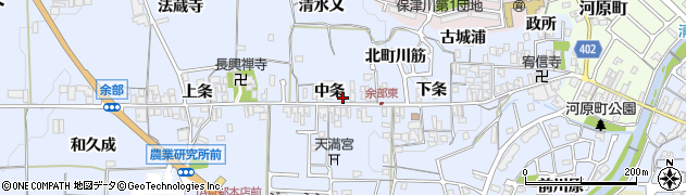 京都府亀岡市余部町中条21周辺の地図