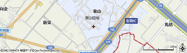愛知県豊田市生駒町東山145周辺の地図
