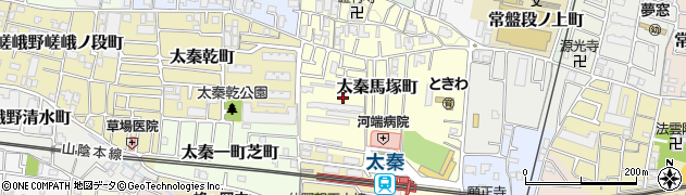 京都府京都市右京区太秦馬塚町周辺の地図