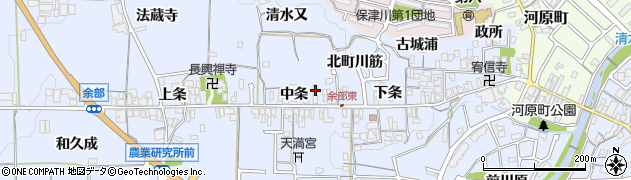 京都府亀岡市余部町中条25周辺の地図