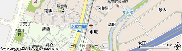 愛知県豊田市永覚町（車坂）周辺の地図