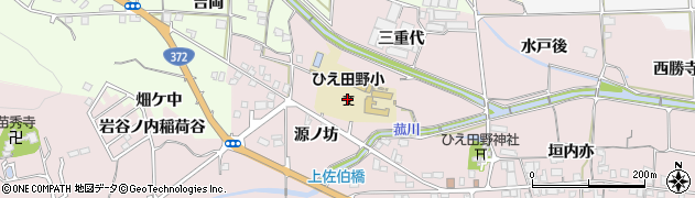京都府亀岡市稗田野町佐伯（源ノ坊）周辺の地図