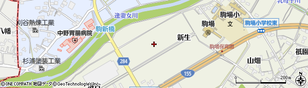 愛知県豊田市駒場町新生周辺の地図