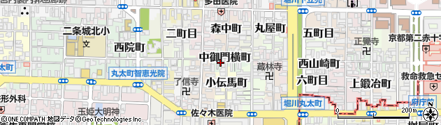 京都府京都市上京区中御門横町周辺の地図