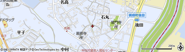 愛知県大府市横根町石丸40周辺の地図