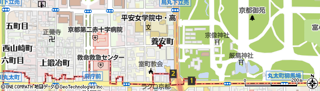 京都府京都市上京区養安町周辺の地図