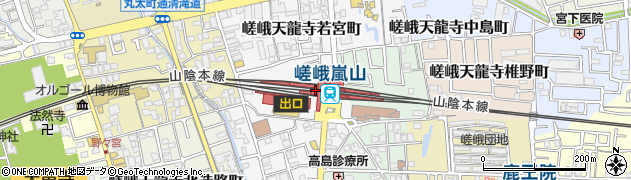嵯峨嵐山駅周辺の地図