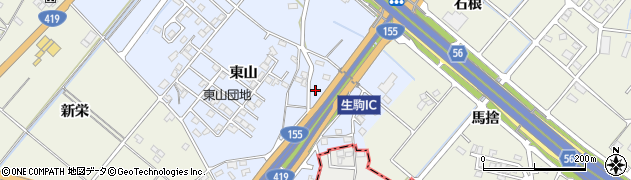 愛知県豊田市生駒町東山632周辺の地図