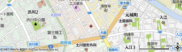 静岡県静岡市清水区西大曲町1周辺の地図