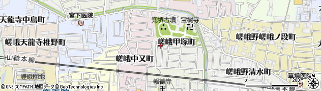 京都府京都市右京区嵯峨甲塚町周辺の地図