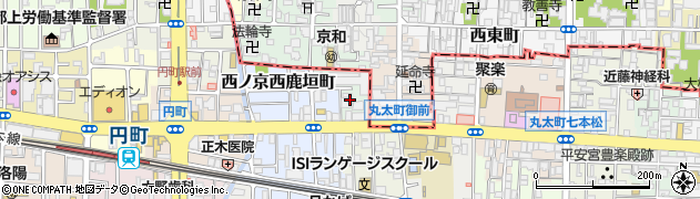 京都府京都市中京区西ノ京鹿垣町周辺の地図