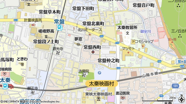 〒616-8223 京都府京都市右京区常盤西町の地図