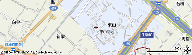 愛知県豊田市生駒町東山165周辺の地図