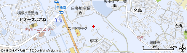 愛知県大府市横根町（平子）周辺の地図