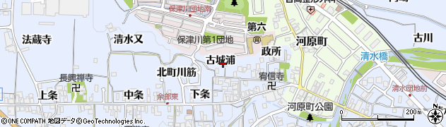 京都府亀岡市余部町（古城浦）周辺の地図