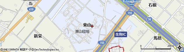 愛知県豊田市生駒町東山283周辺の地図
